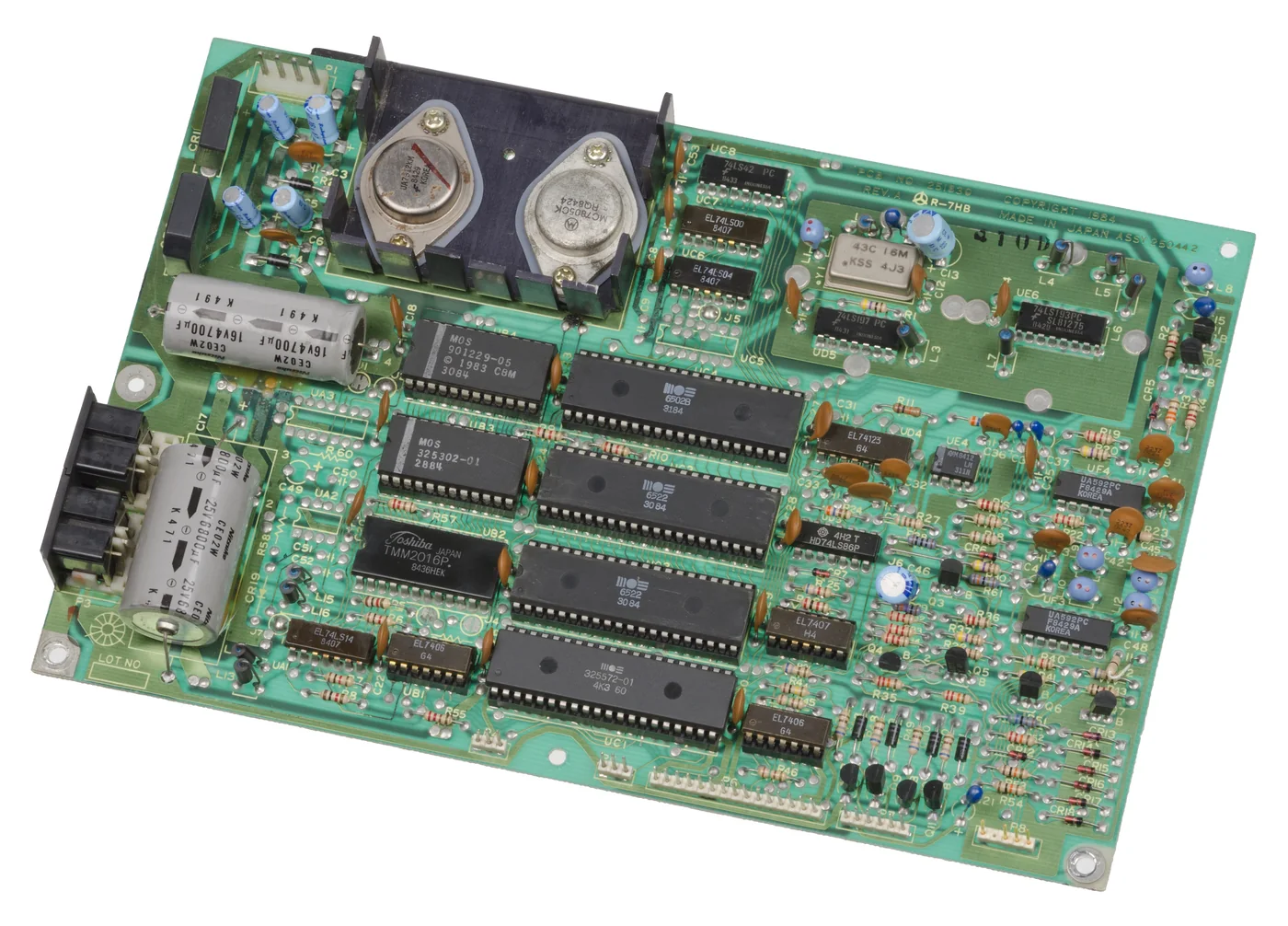Commodore 1541 motherboard with integrated circuits visible